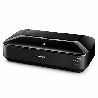 Canon PIXMA iX6870 A3+ Inkjet Printer high angle view showing top textured cover and glossy control panel -tpstech.in