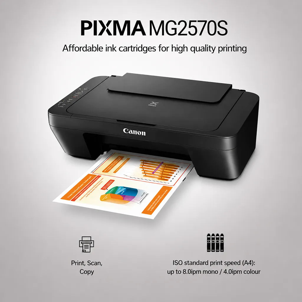 Canon PIXMA MG2570S multifunction colour inkjet printer with print scan and copy functions -tpstech.in