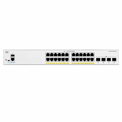 Cisco C1300-24FP-4X 24-Port Full PoE Gigabit Managed Switch front view with 4x 10G SFP+ uplinks on white background -tpstech.in