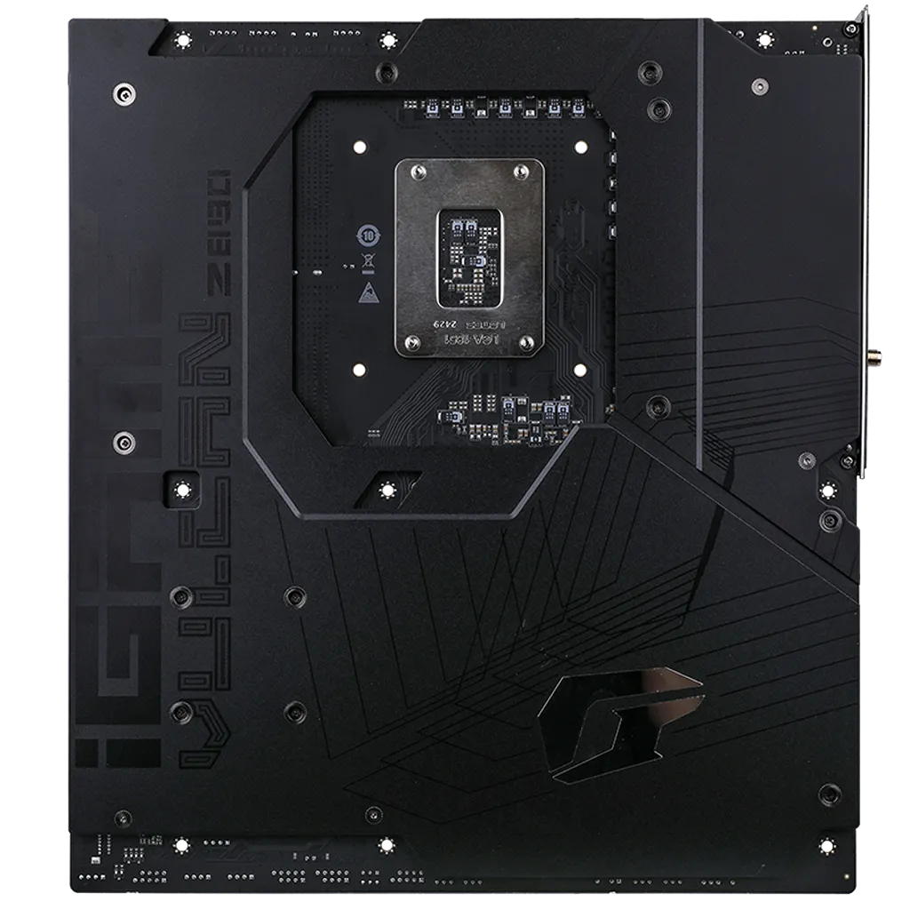 Colorful iGame Z890 VULCAN X V20 Intel Z890 motherboard backplate view with reinforced metal armor for Intel Core Ultra processors -tpstech.in