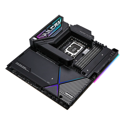 Colorful iGame Z890 VULCAN X V20 Intel Z890 DDR5 WiFi 7 motherboard front angled view showing premium heatsinks and RGB design -tpstech.in