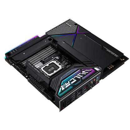 Colorful iGame Z890 VULCAN X V20 motherboard angled rear I/O view with USB4, dual LAN, and WiFi 7 connectivity -tpstech.in