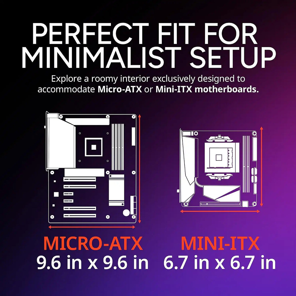 Motherboard compatibility diagram illustrating Micro-ATX and Mini-ITX form factor support for Cooler Master Elite 301 Lite -tpstech.in