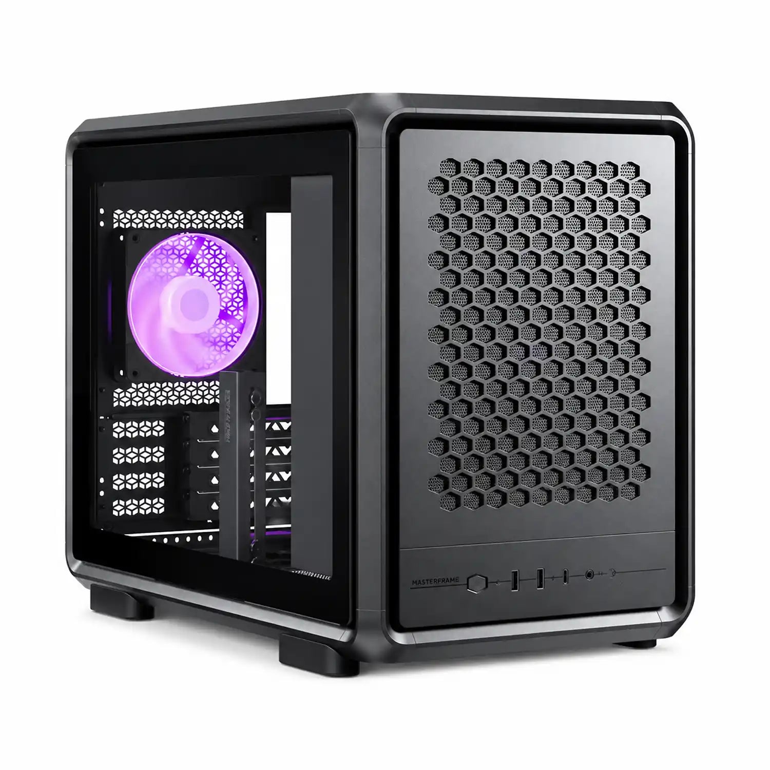 Cooler Master Master Frame 400 Mesh Tempered Glass Micro-ATX Open-Frame PC Case dual orientation layout view -tpstech.in