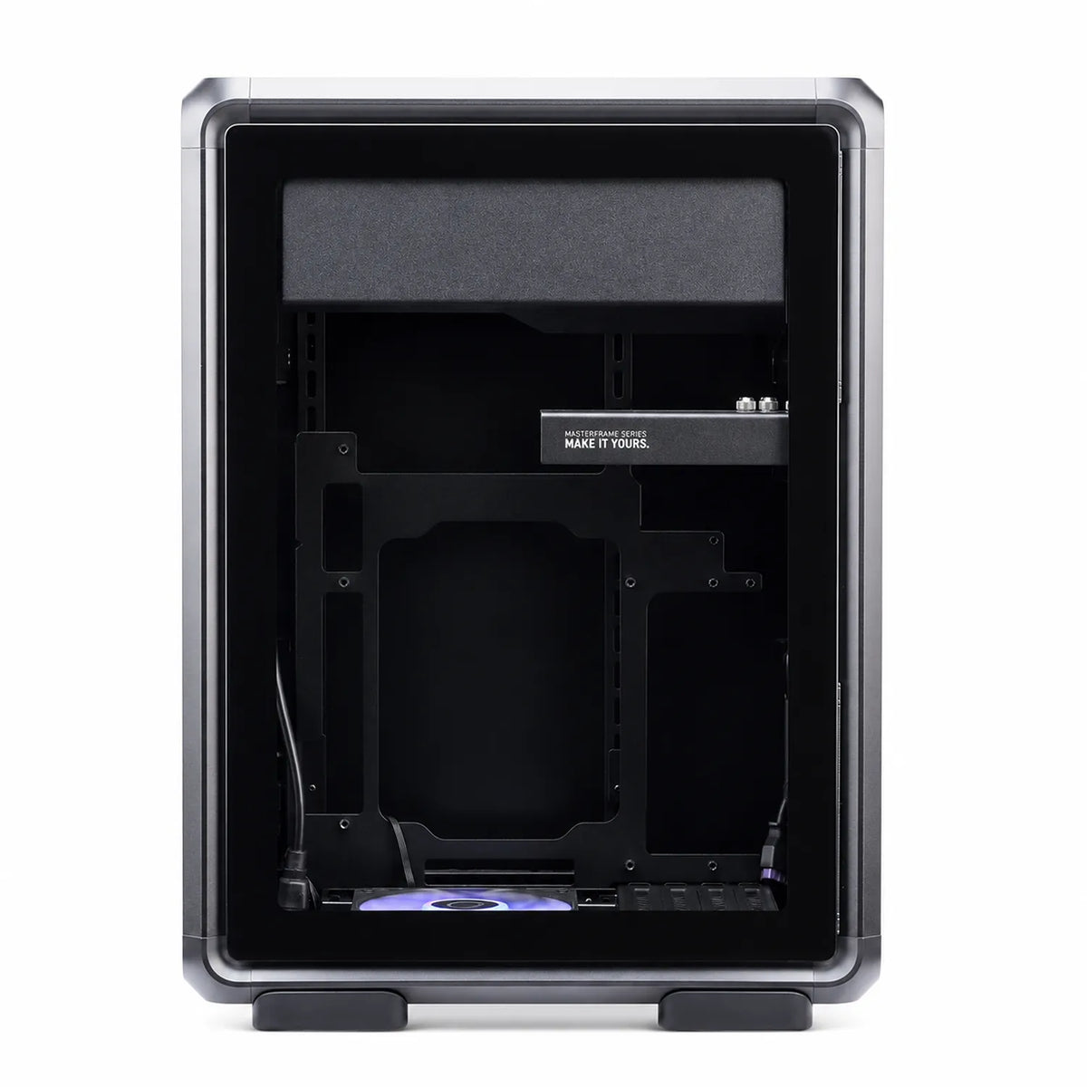 Cooler Master Master Frame 400 Mesh Tempered Glass Micro-ATX Open-Frame PC Case internal cable management view -tpstech.in