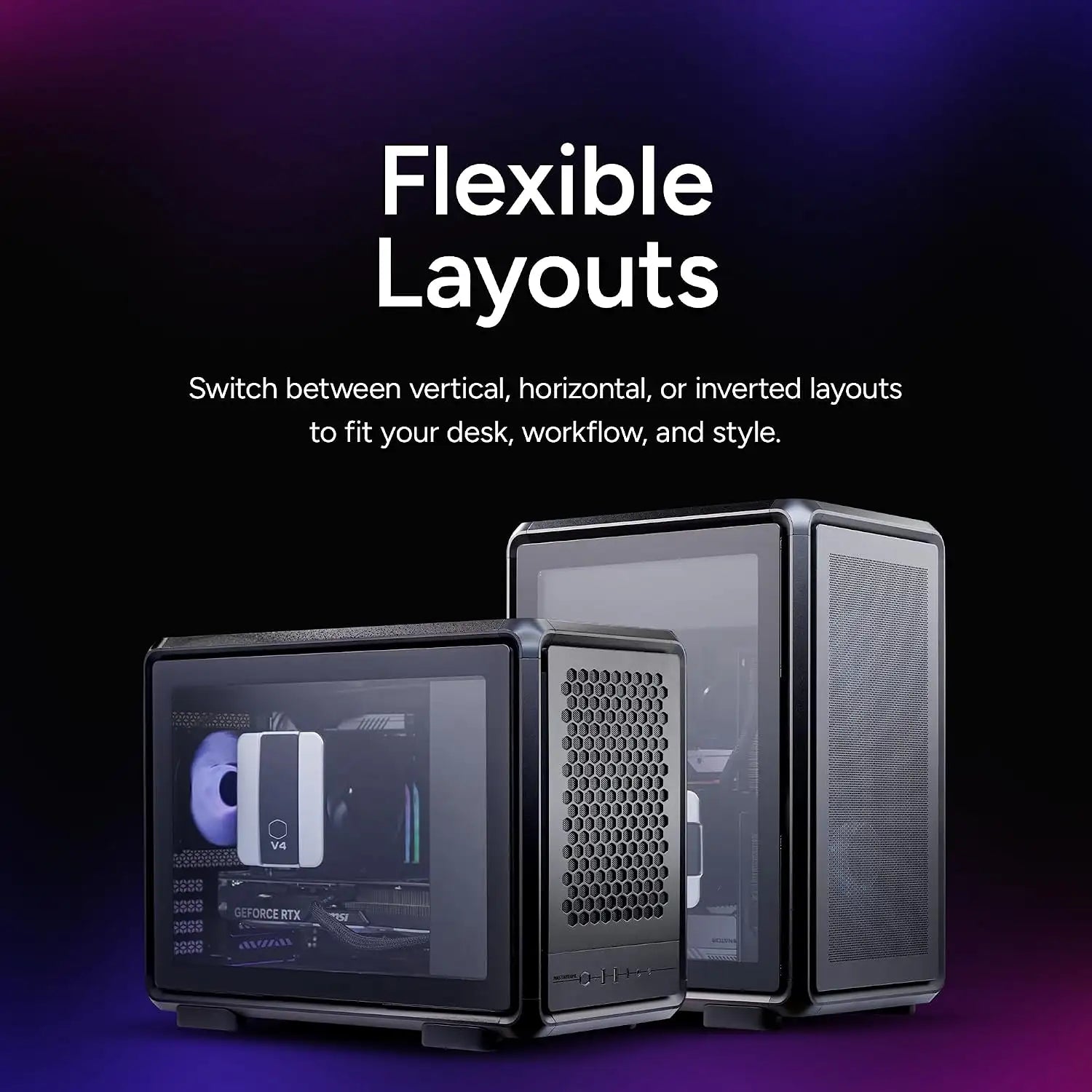 Cooler Master Master Frame 400 Mesh tempered glass Micro-ATX open-frame PC case with flexible vertical horizontal and inverted layout options -tpstech.in