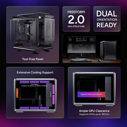 Cooler Master Master Frame 400 Mesh tempered glass Micro-ATX open-frame PC case featuring FreeForm 2.0 exo-structure and dual orientation ready design -tpstech.in