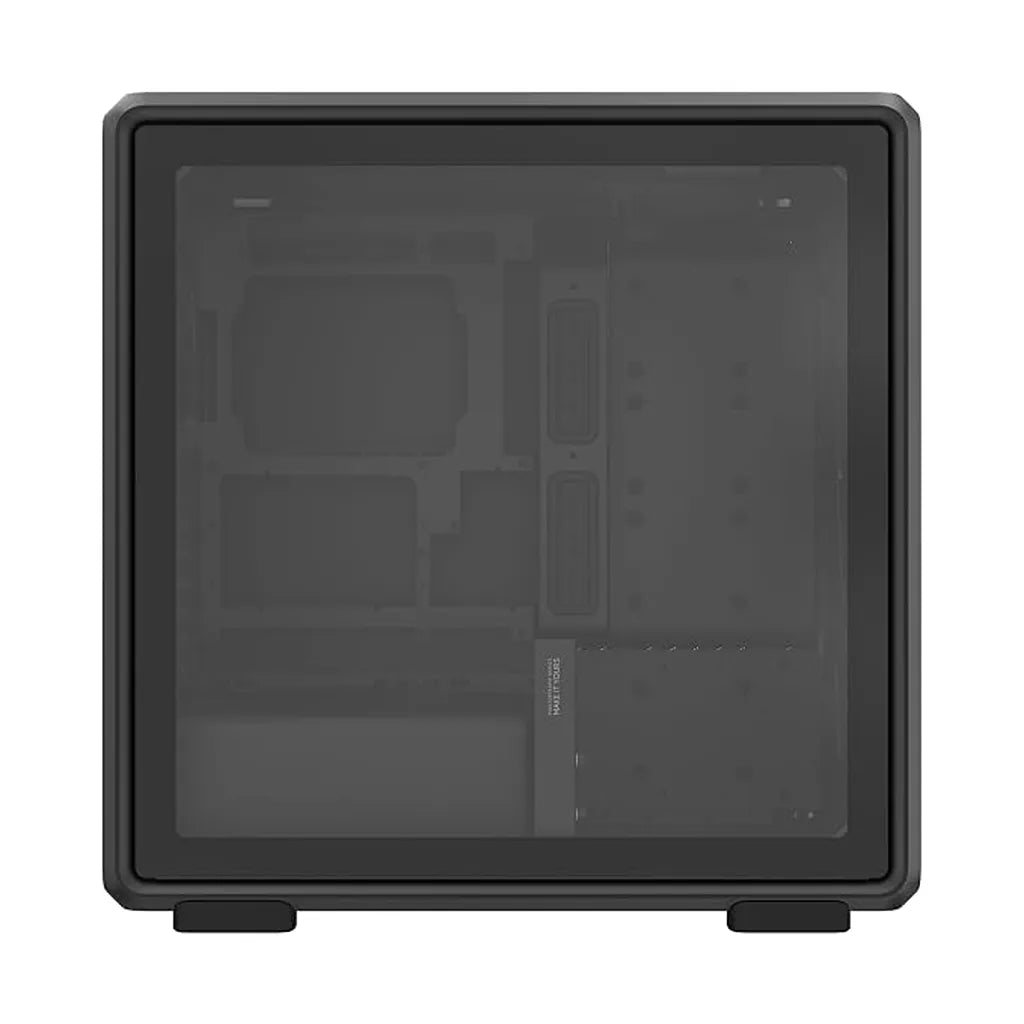 Cooler Master MasterFrame 600 Mesh ARGB Open-Frame E-ATX Mid Tower PC Case Black left side tempered glass panel view showcasing the spacious interior -tpstech.in