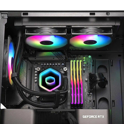 Cooler Master MasterLiquid 360 Core II ARGB Liquid CPU Cooler Black installed inside a high-performance gaming PC -tpstech.in