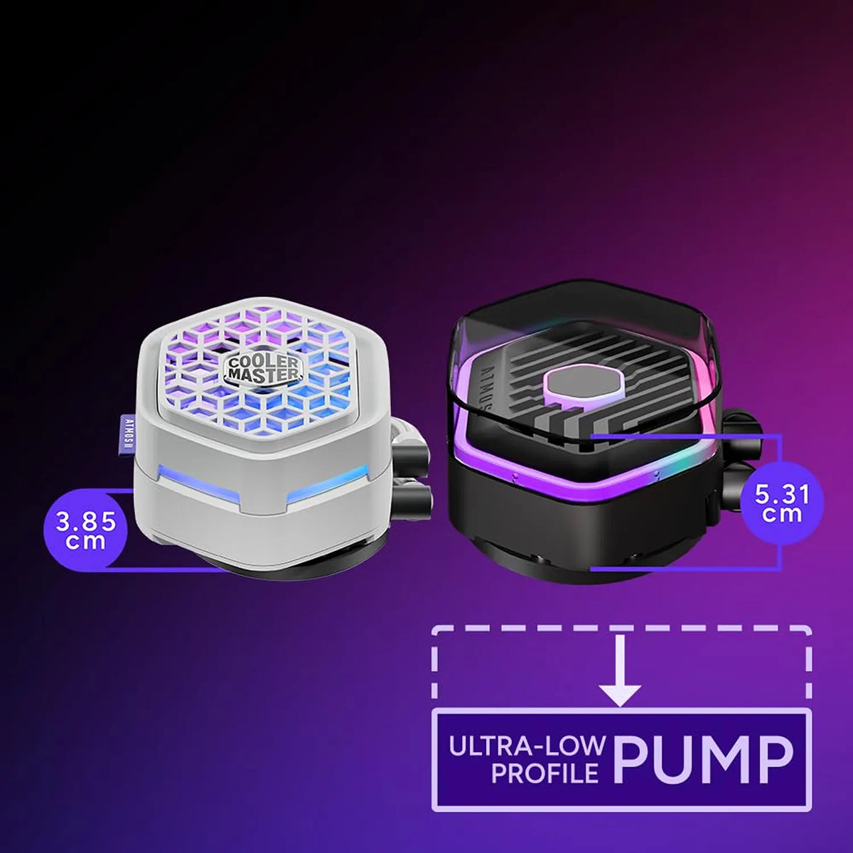 Cooler Master MasterLiquid Atmos II 360mm LCD ARGB White AIO cooler ultra-low-profile pump design -tpstech.in