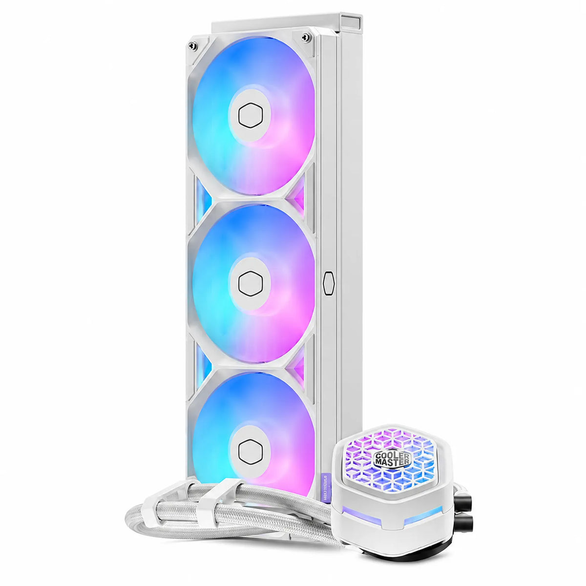 Cooler Master MasterLiquid Atmos II 360mm LCD ARGB White AIO liquid CPU cooler with RGB radiator fans -tpstech.in