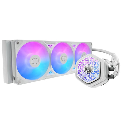 Cooler Master MasterLiquid Atmos II 360mm White AIO liquid CPU cooler with ARGB radiator and pump -tpstech.in