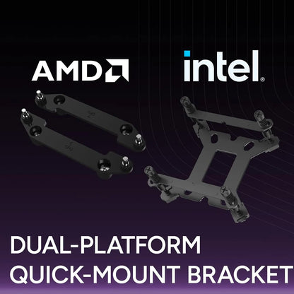 Cooler Master MasterLiquid Core Nex 240 ARGB AIO Liquid CPU Cooler AMD and Intel dual platform quick mount bracket -tpstech.in