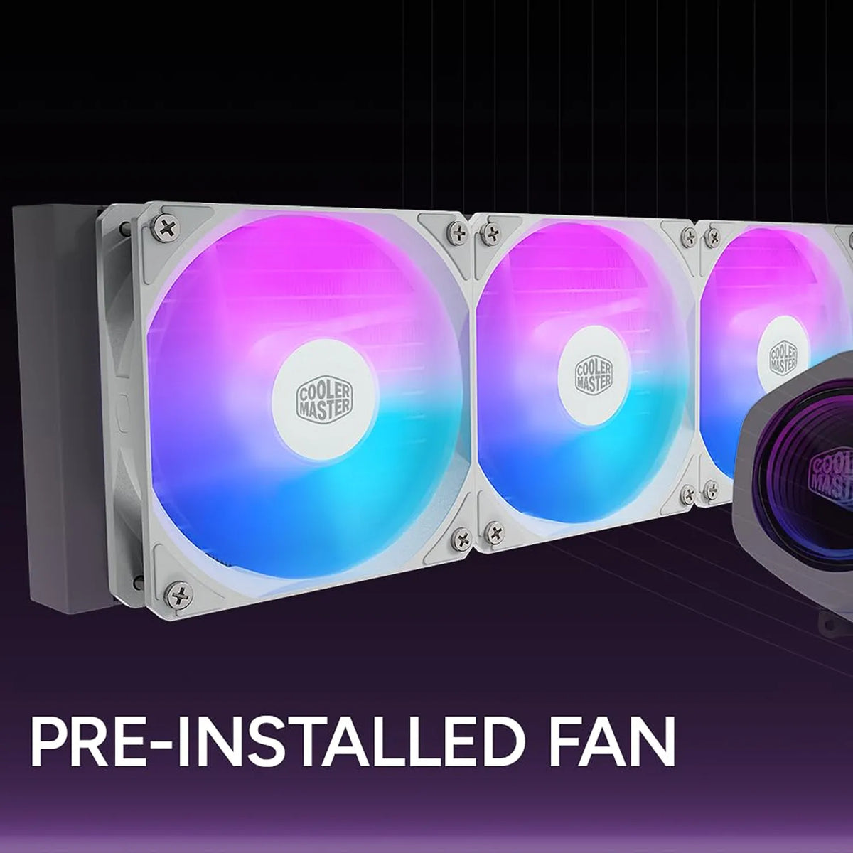 Cooler Master MasterLiquid Core Nex 240 ARGB AIO Liquid CPU Cooler White with pre-installed ARGB radiator fans -tpstech.in