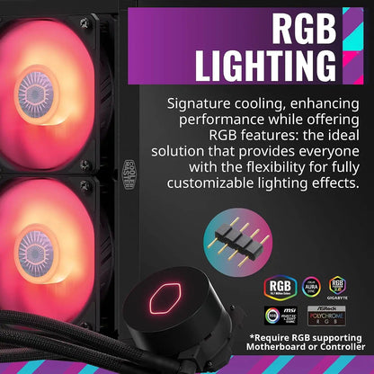 Cooler Master MasterLiquid ML120L V2 RGB 120mm CPU Liquid Cooler RGB Lighting Features -tpstech.in