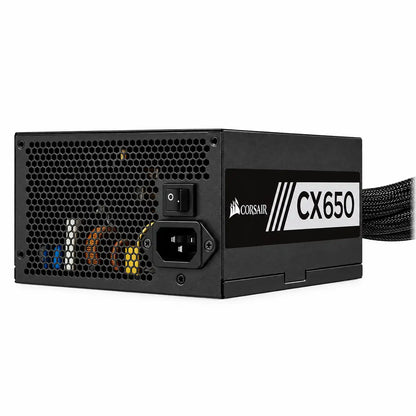 Corsair CX Series CX650 650W 80 PLUS Bronze Power Supply back panel with AC inlet and master power rocker switch tpstech.in