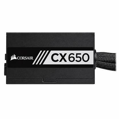 Corsair CX Series CX650 650W 80 PLUS Bronze Power Supply side view showing CX650 model label tpstech.in