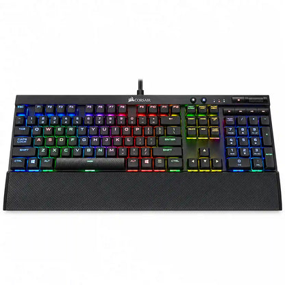 Corsair K70 LUX RGB Mechanical Gaming Keyboard straight top view highlighting media controls and volume roller tpstech.in