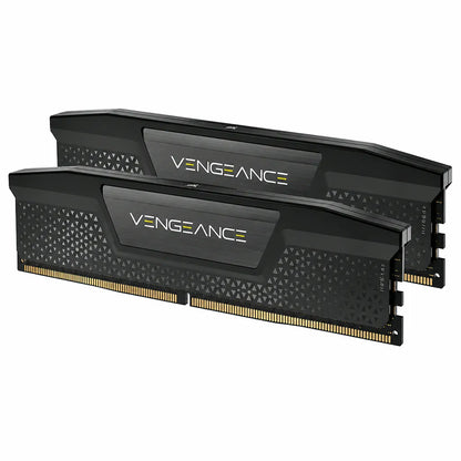 Corsair Vengeance 64GB (2x32GB) DDR5 RAM 6000MHz CL40 Desktop Memory opposite angle view of dual DDR5 memory modules with brushed aluminum heat spreaders -tpstech.in