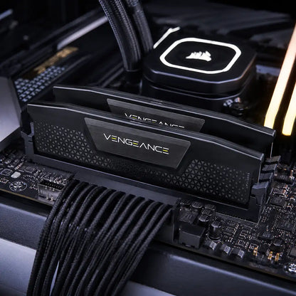 CORSAIR Vengeance DDR5 RAM 96GB (2x48GB) 7200MHz CL40 Desktop Memory Kit showing front and rear sides with DDR5 label and product information -tpstech.in