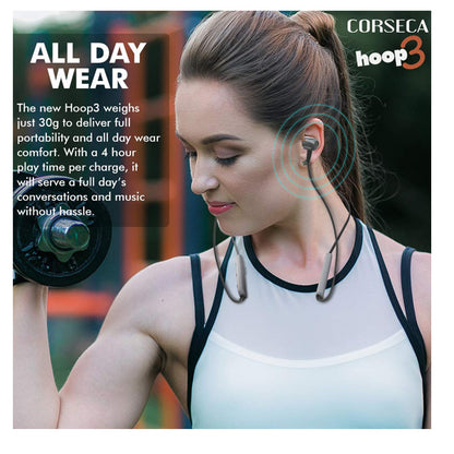 [RePacked] Corseca Hoop3 Bluetooth Stereo Wireless Sports Earphone with Built-in Mic Magnetic Buds