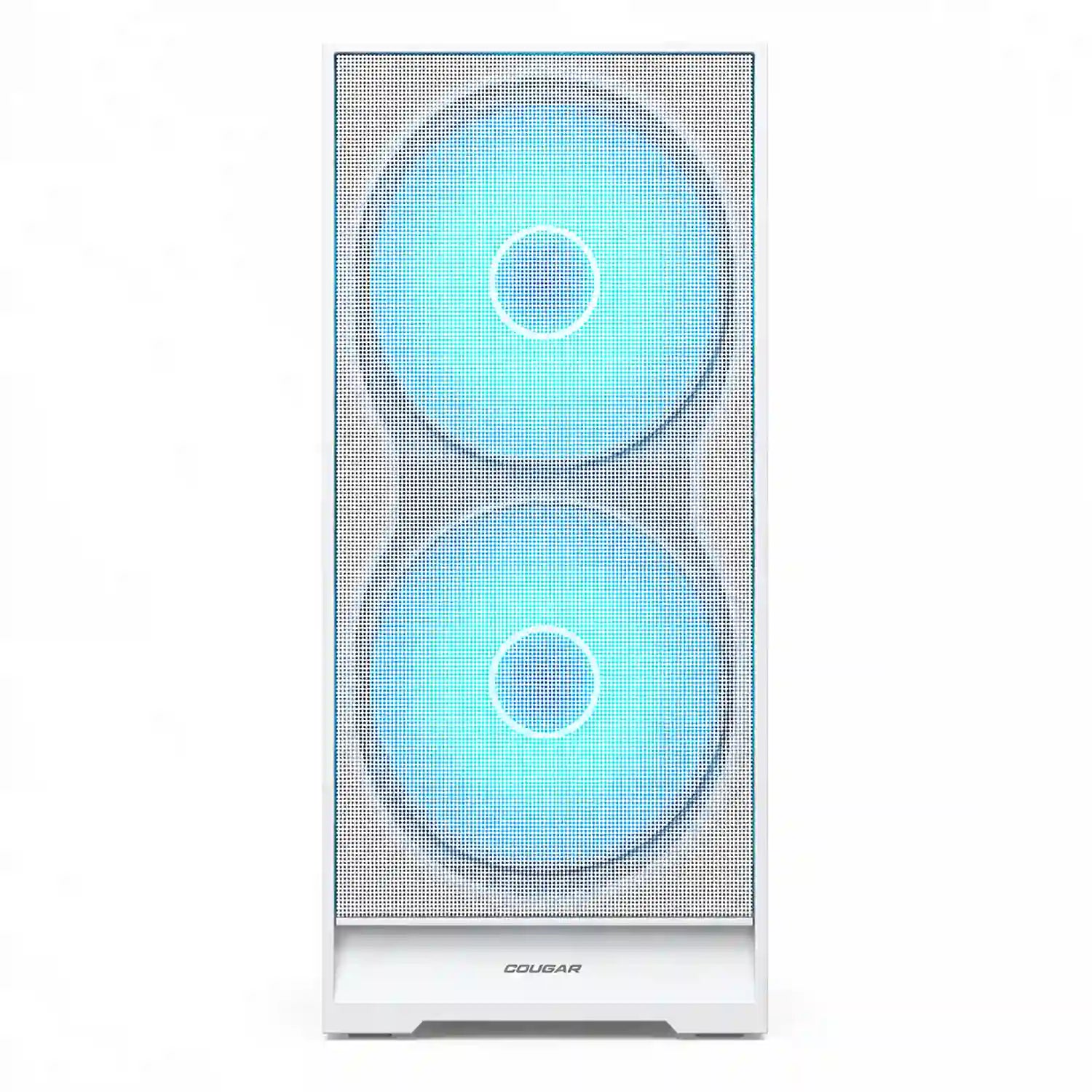 COUGAR AIRFACE 180 White PC case showing dual 180mm ARGB front fans and mesh panel -tpstech.in