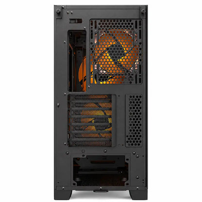 COUGAR Airface Flo RGB Black mesh gaming PC case side view showing airflow ventilation and rear connectivity area -tpstech.in