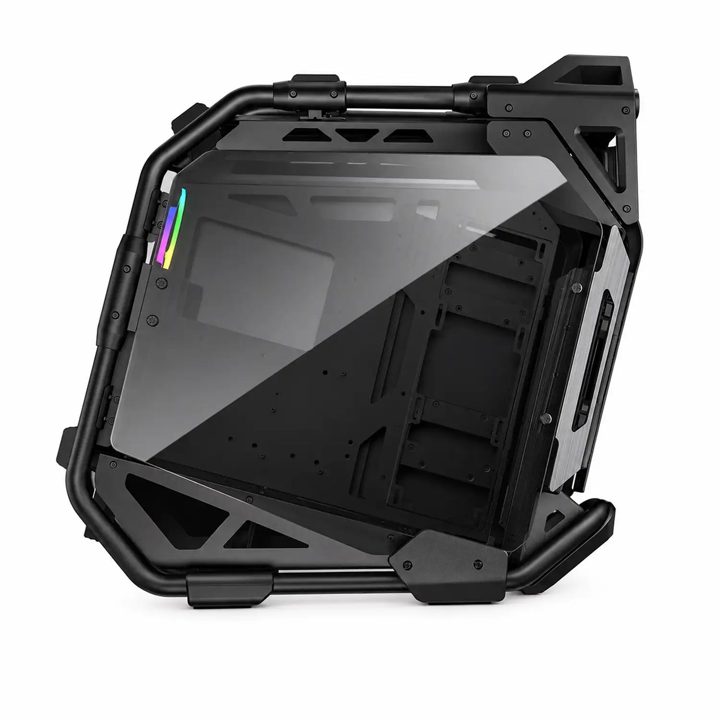COUGAR Cratus gaming PC case side view with tempered glass panel and open frame chassis -tpstech.in