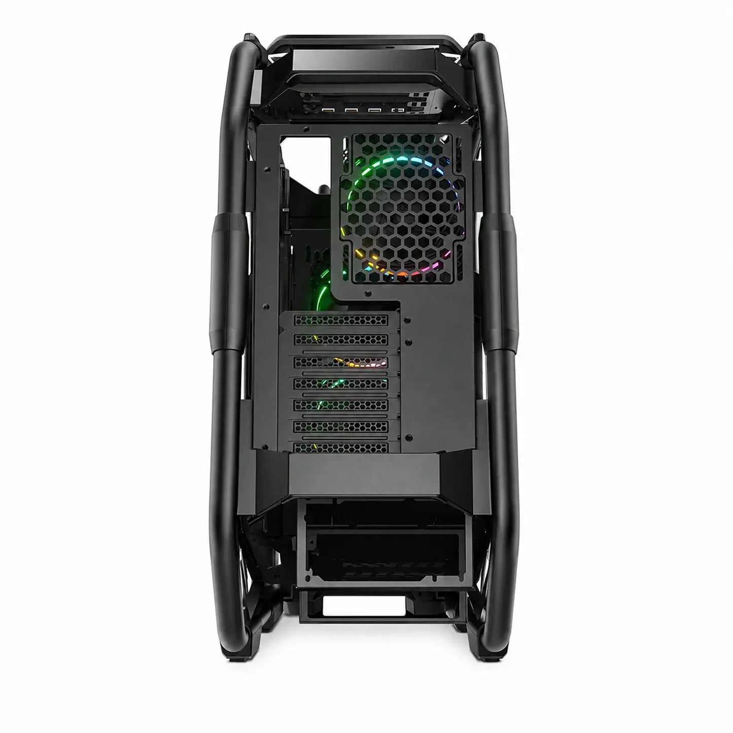 COUGAR Cratus mid tower PC case rear view showing expansion slots, PSU area and ARGB rear fan -tpstech.in