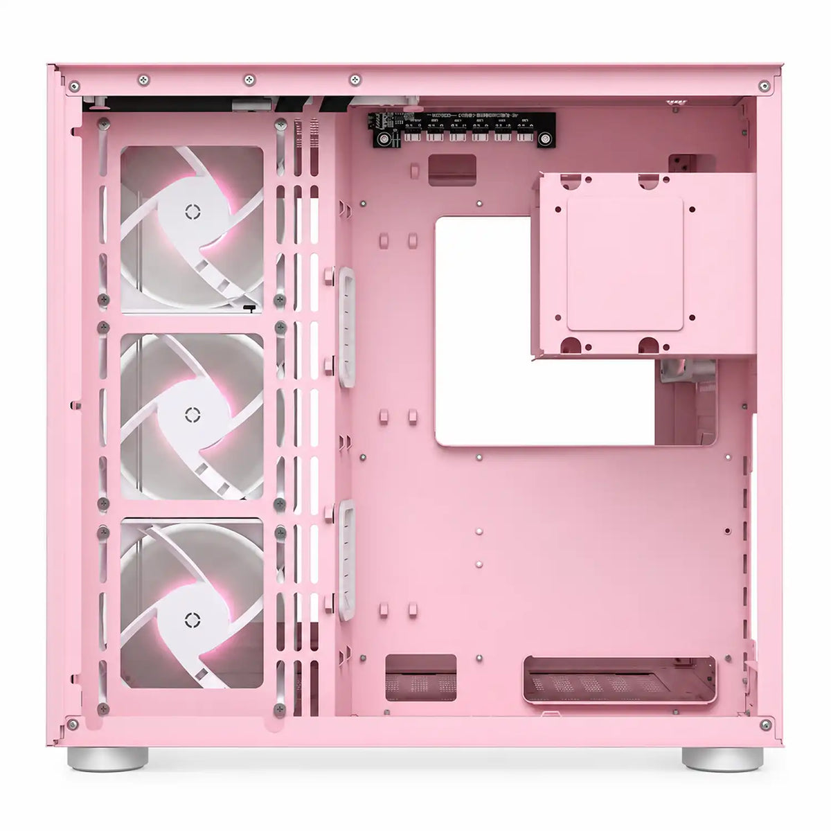 COUGAR FV150 RGB Pink mid tower PC case interior with three ARGB fans -tpstech.in