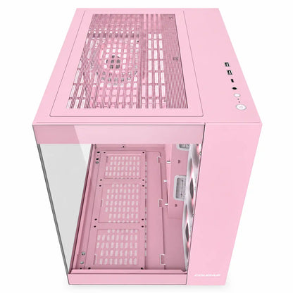 COUGAR FV150 RGB Pink mid tower PC case interior with rear ARGB fan and expansion slots -tpstech.in