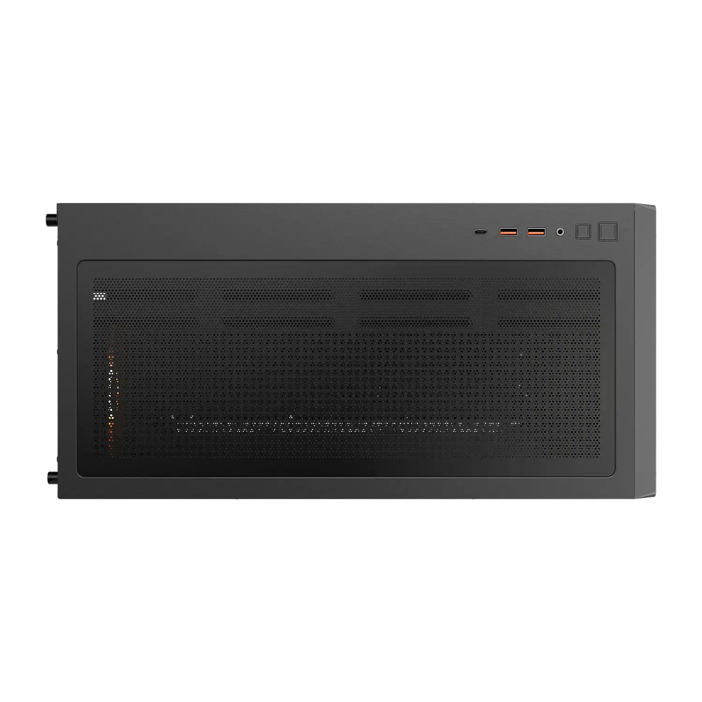 COUGAR MX230 RGB PC case showing top mesh panel and front I O connectivity -tpstech.in