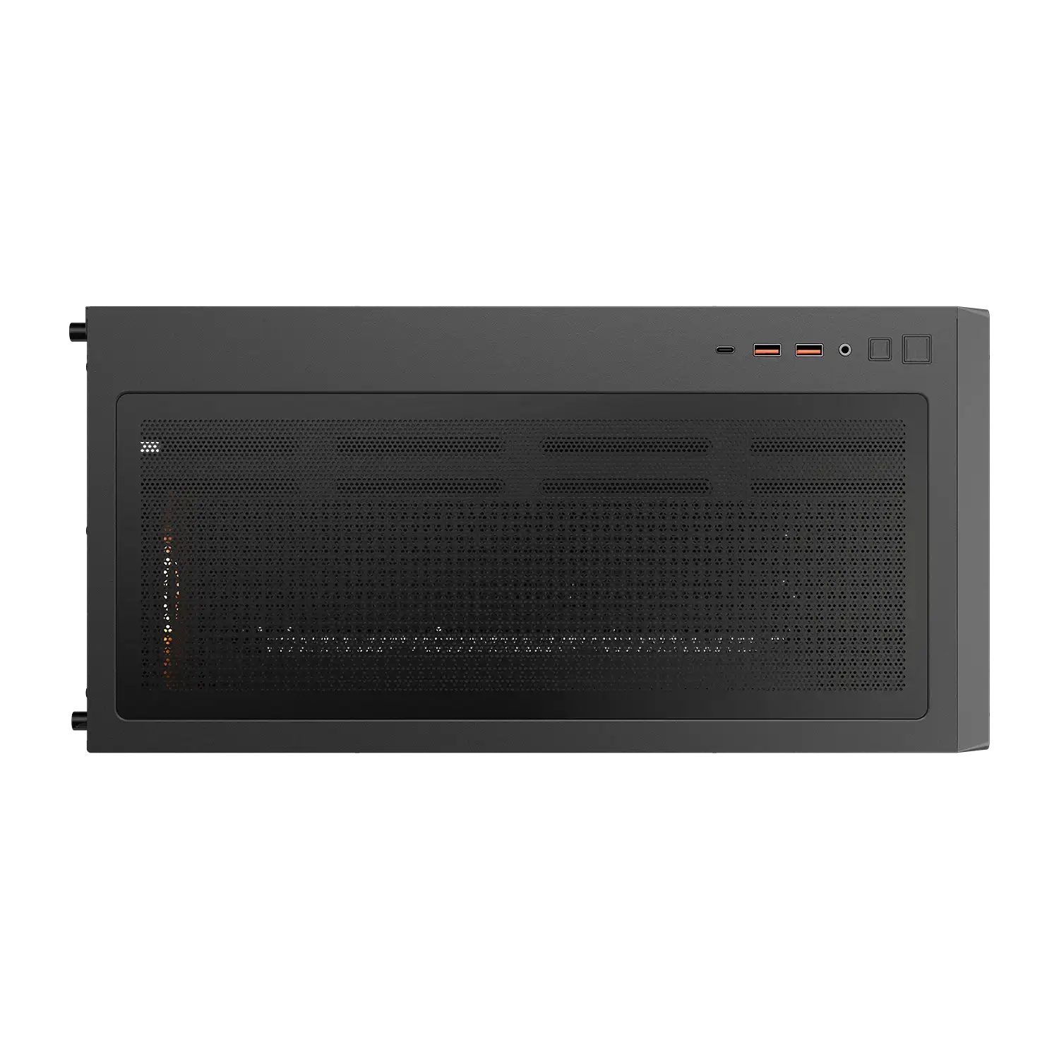 COUGAR MX230 RGB PC case showing top mesh panel and front I O connectivity -tpstech.in