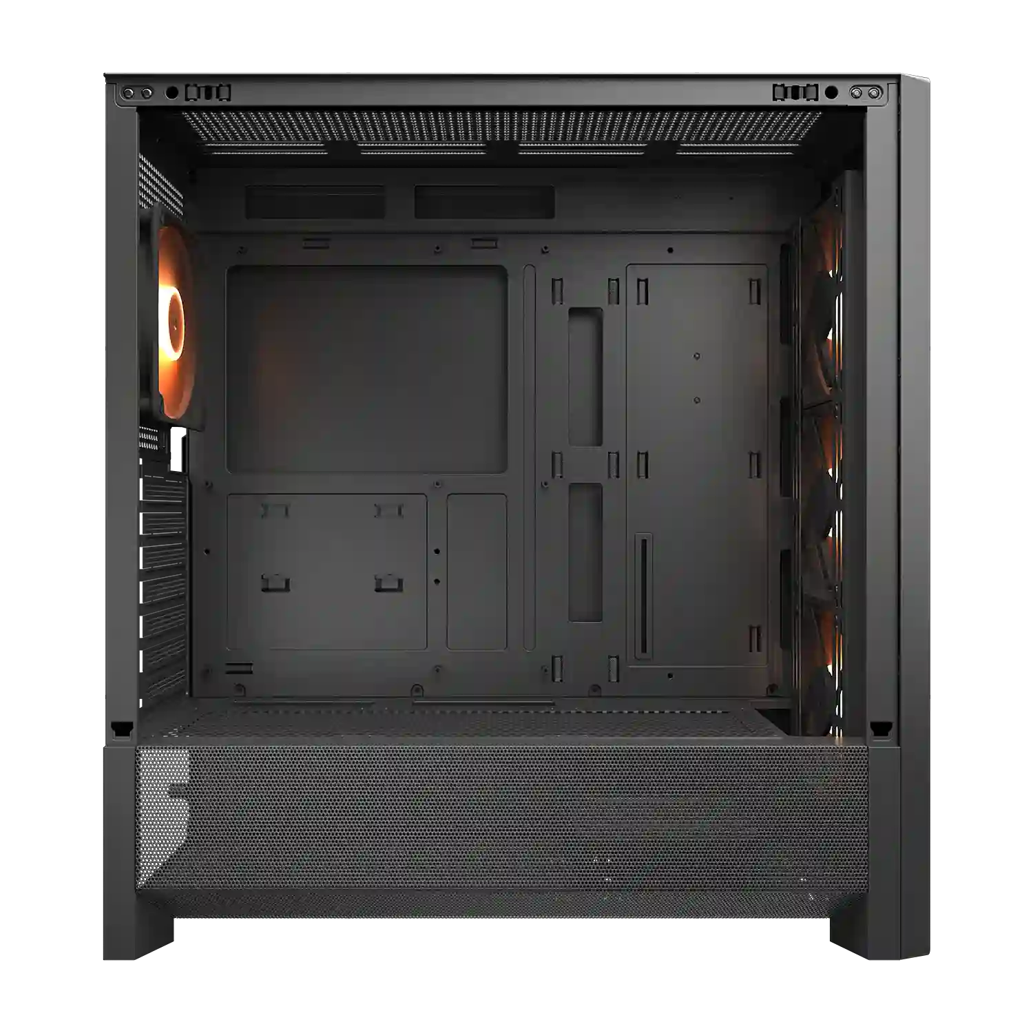 COUGAR MX230 RGB mid tower PC case interior with motherboard mounting area and fan layout -tpstech.in