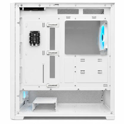 COUGAR MX230 RGB White gaming PC case rear view with expansion slots and rear ARGB fan -tpstech.in