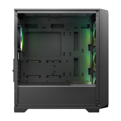 COUGAR MX600 Mini V2 Mini Tower PC case interior with motherboard mounting area and ARGB fans -tpstech.in