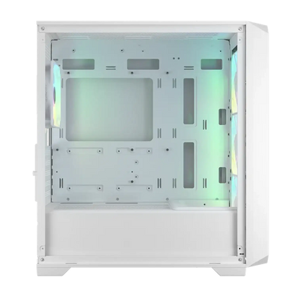 COUGAR MX600 Mini V2 White rear interior showing cable management openings and storage mounting points -tpstech.in