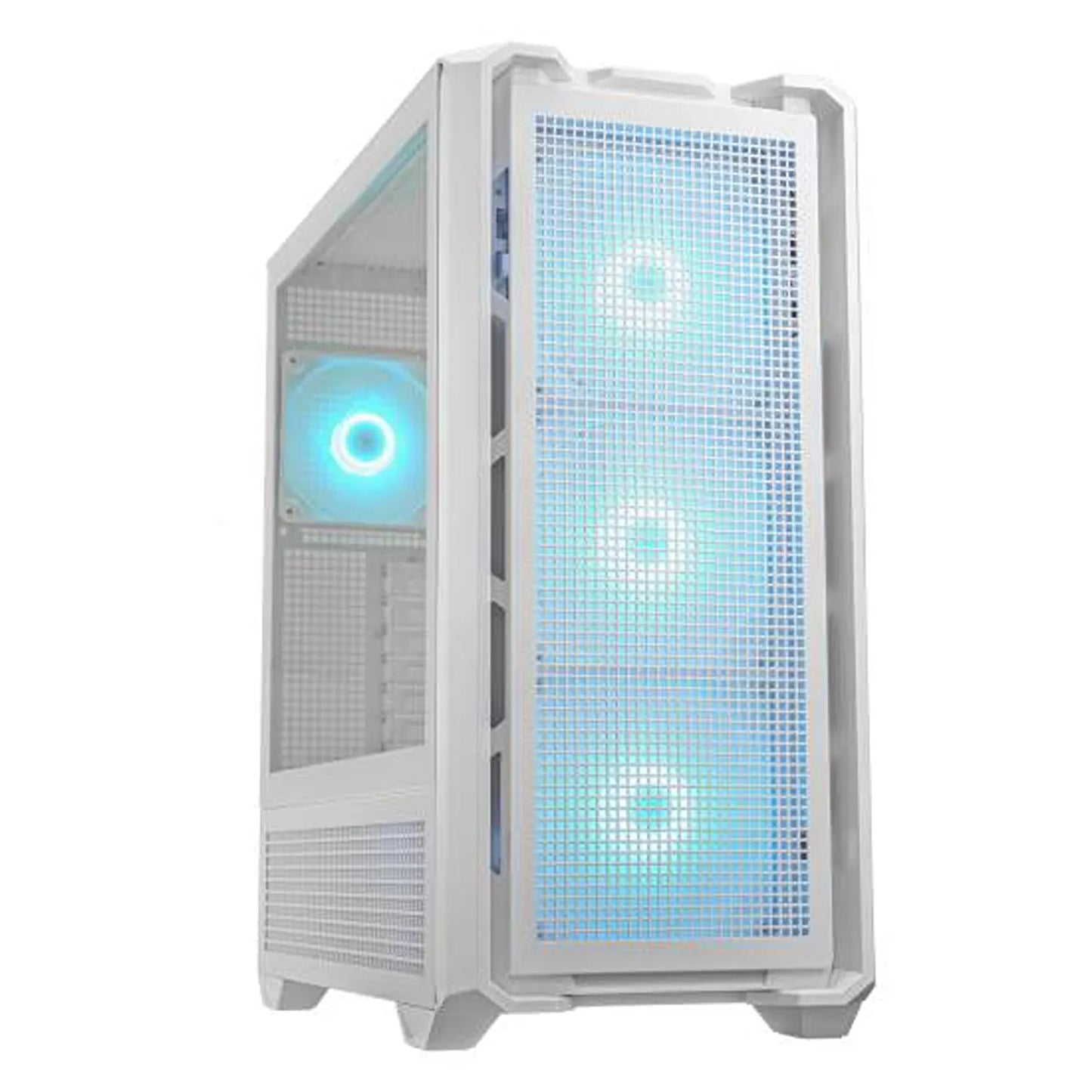 COUGAR MX600 RGB White full tower gaming case front view with three ARGB fans -tpstech.in