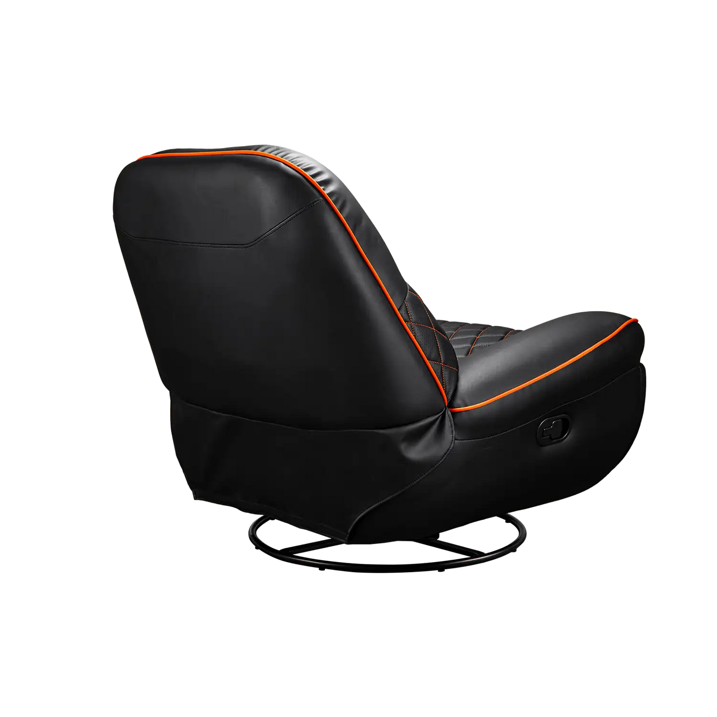 COUGAR Overlord gaming recliner sofa back side view with black upholstery and orange piping -tpstech.in