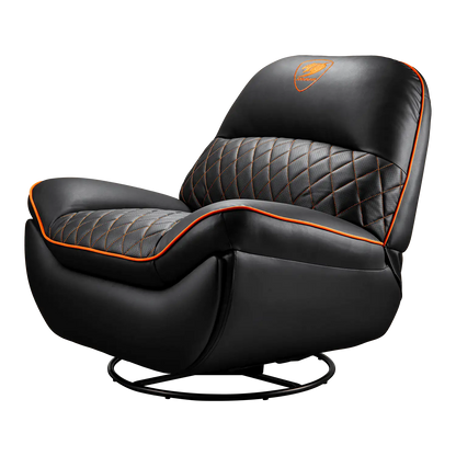 COUGAR Overlord gaming recliner sofa rear view showing padded backrest and swivel base -tpstech.in