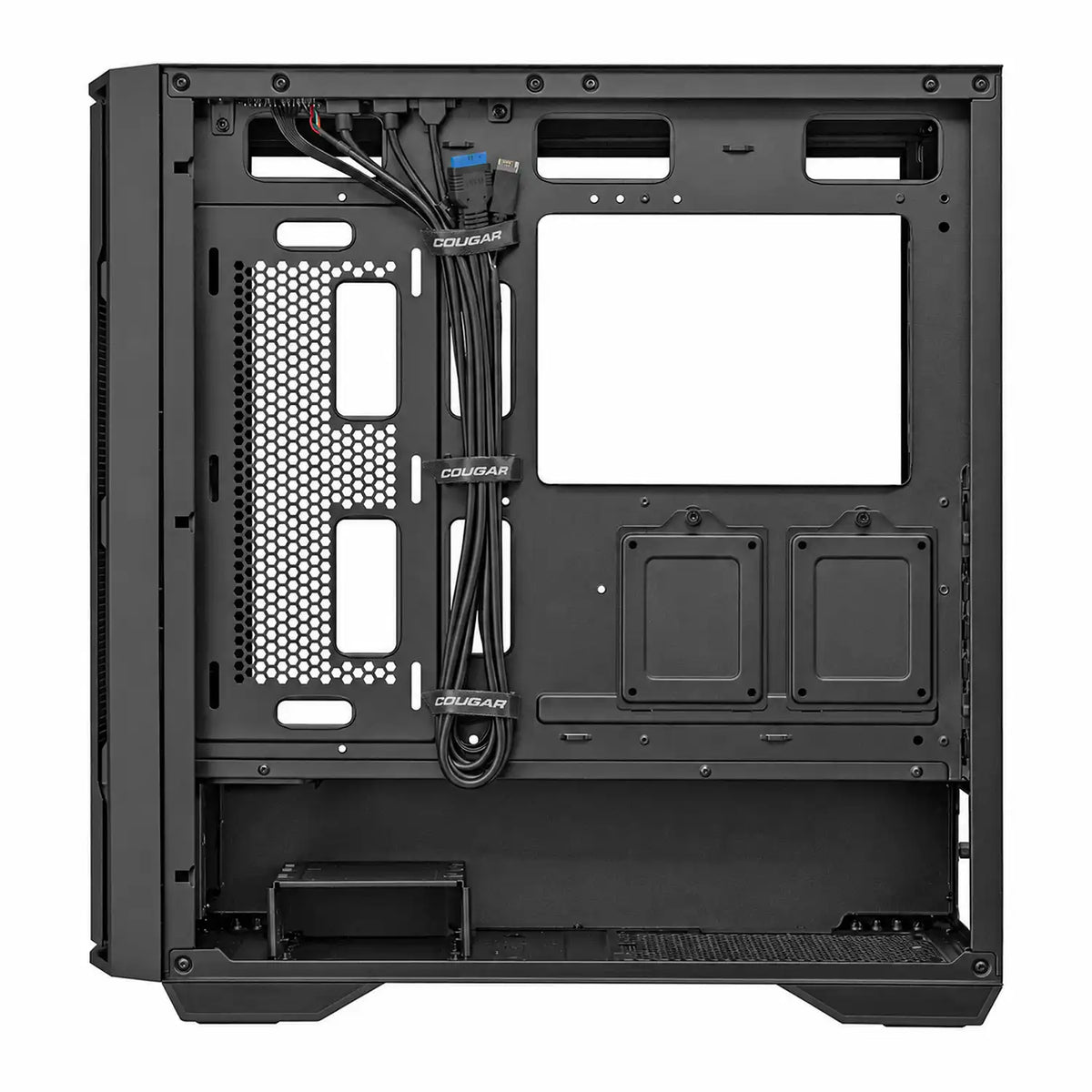 COUGAR Uniface Black Non-RGB PC Case interior cable management view-tpstech.in