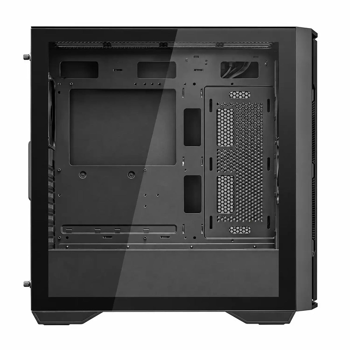 COUGAR Uniface Black Non-RGB PC Case tempered glass side view-tpstech.in