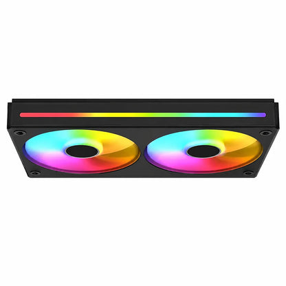 Cougar Unity240-FB ARGB 240mm Single-Frame PWM Fan bottom view with dual RGB fans and integrated ARGB light bar -tpstech.in
