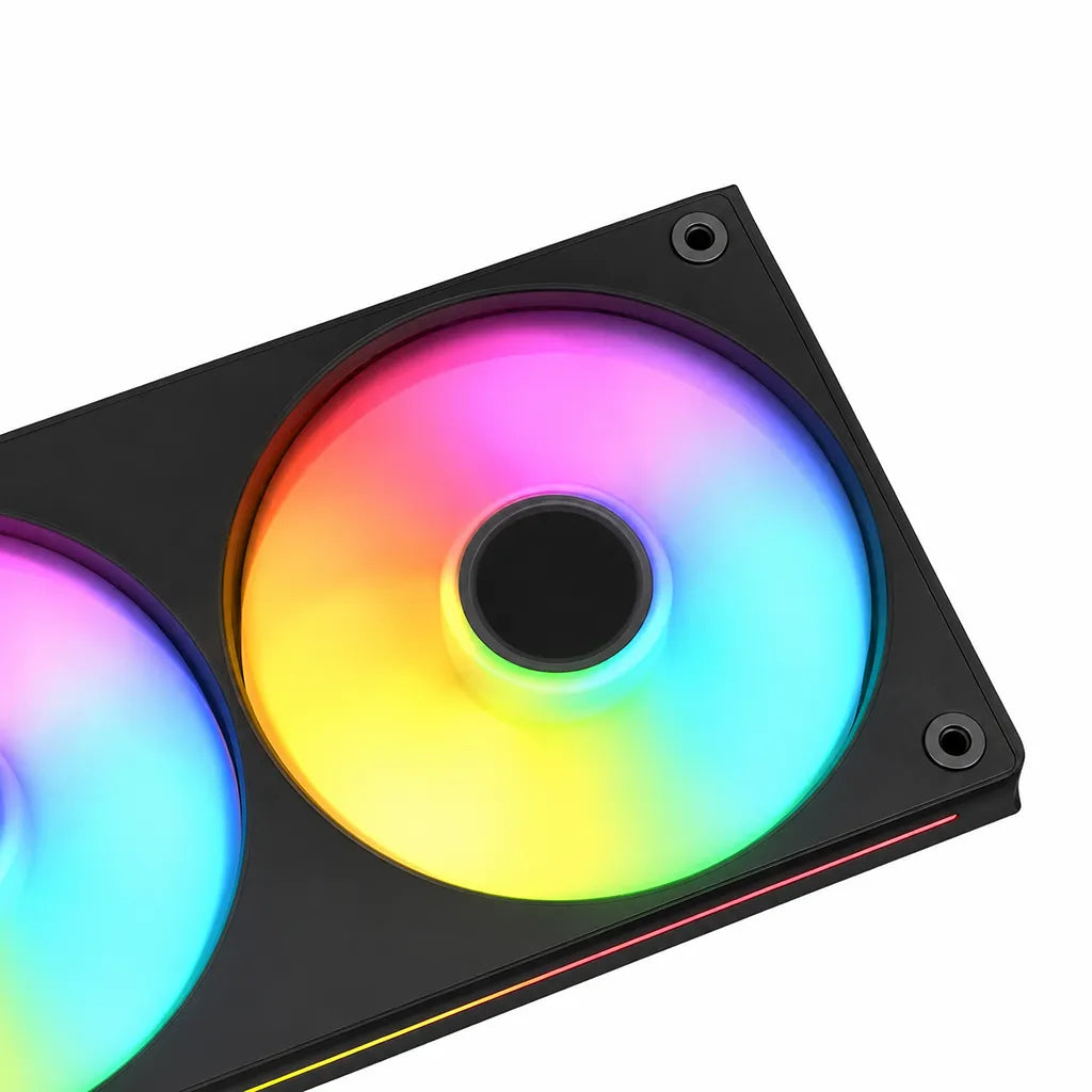 Cougar Unity240-FB ARGB 240mm Single-Frame PWM Fan close-up showing vibrant ARGB lighting and premium black frame design -tpstech.in