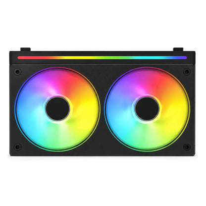 Cougar Unity240-FB ARGB 240mm Single-Frame PWM Fan front view with dual PWM fans and vibrant ARGB lighting in black -tpstech.in