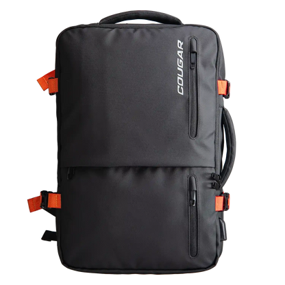 COUGAR VANGUARD 17.3-inch travel laptop backpack front view with multiple compartments-tpstech.in
