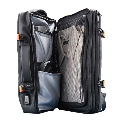 COUGAR VANGUARD laptop backpack interior with multiple organized storage compartments and mesh pocket-tpstech.in