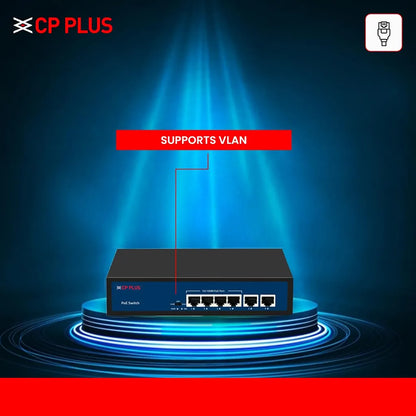 CP PLUS CP-DNW-HPU8H2-96-V2 Fast Ethernet PoE switch with VLAN support for secure CCTV network deployment -tpstech.in