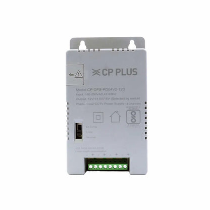 CP PLUS CP-DPS-PD04V2-12D 4 channel CCTV SMPS power supply front product image -tpstech.in