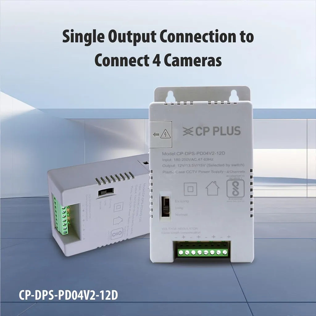 CP PLUS CP-DPS-PD04V2-12D 4 channel CCTV power supply for connecting up to 4 security cameras -tpstech.in